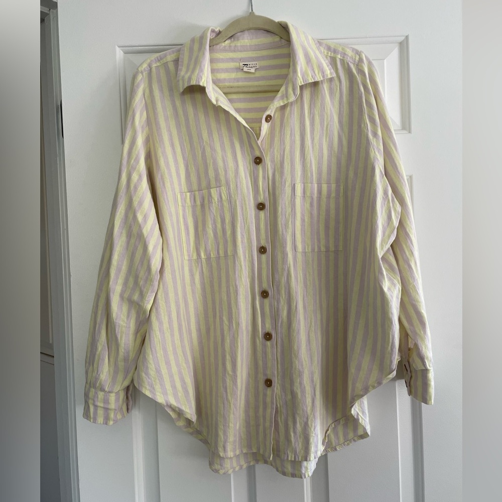 Billabong Oversized Striped Button Down
